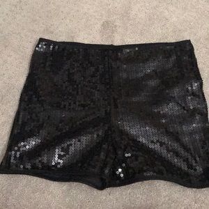 Black Sequin Shorts